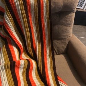 Vintage 70s throw blanket handmade